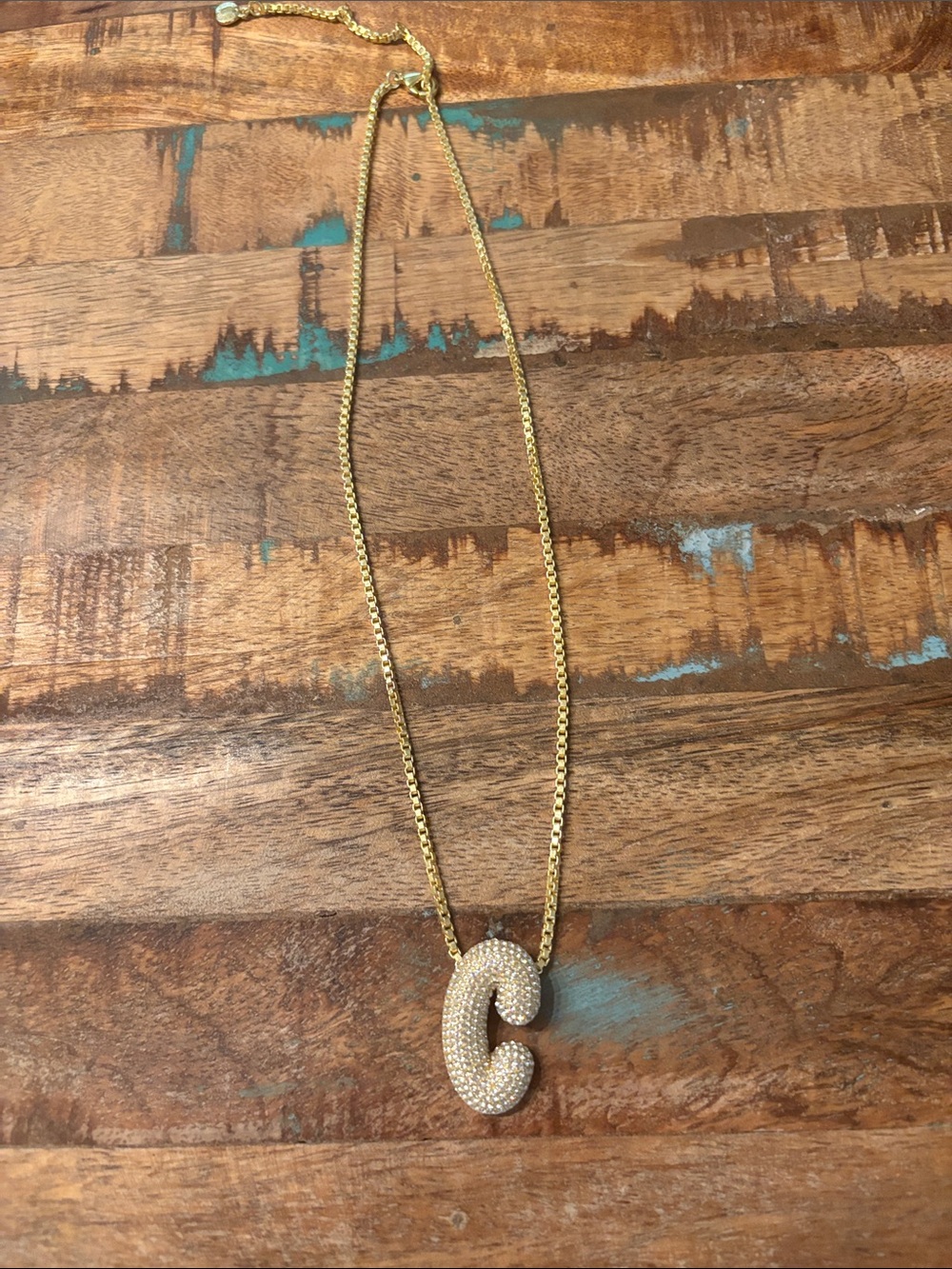 Bauble Bar Women’s 14K Gold Initial “C” Pendant Necklace MSRP $58